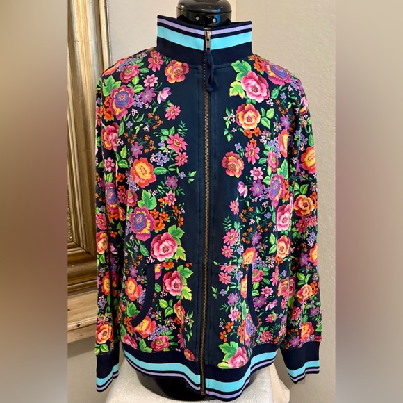 Johnny Was Cantero Mock Neck Zip Up Jacket Size L - Picture 4 of 9